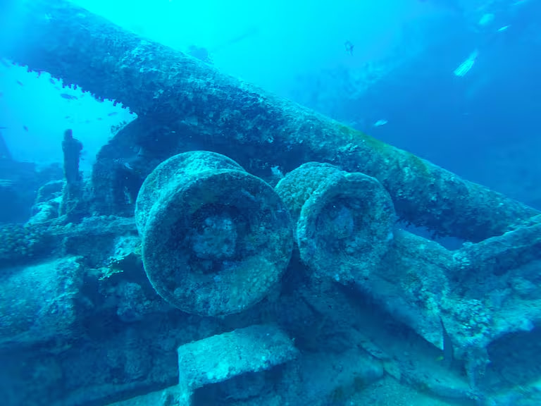 Unutrašnjost potopljenog ratnog broda