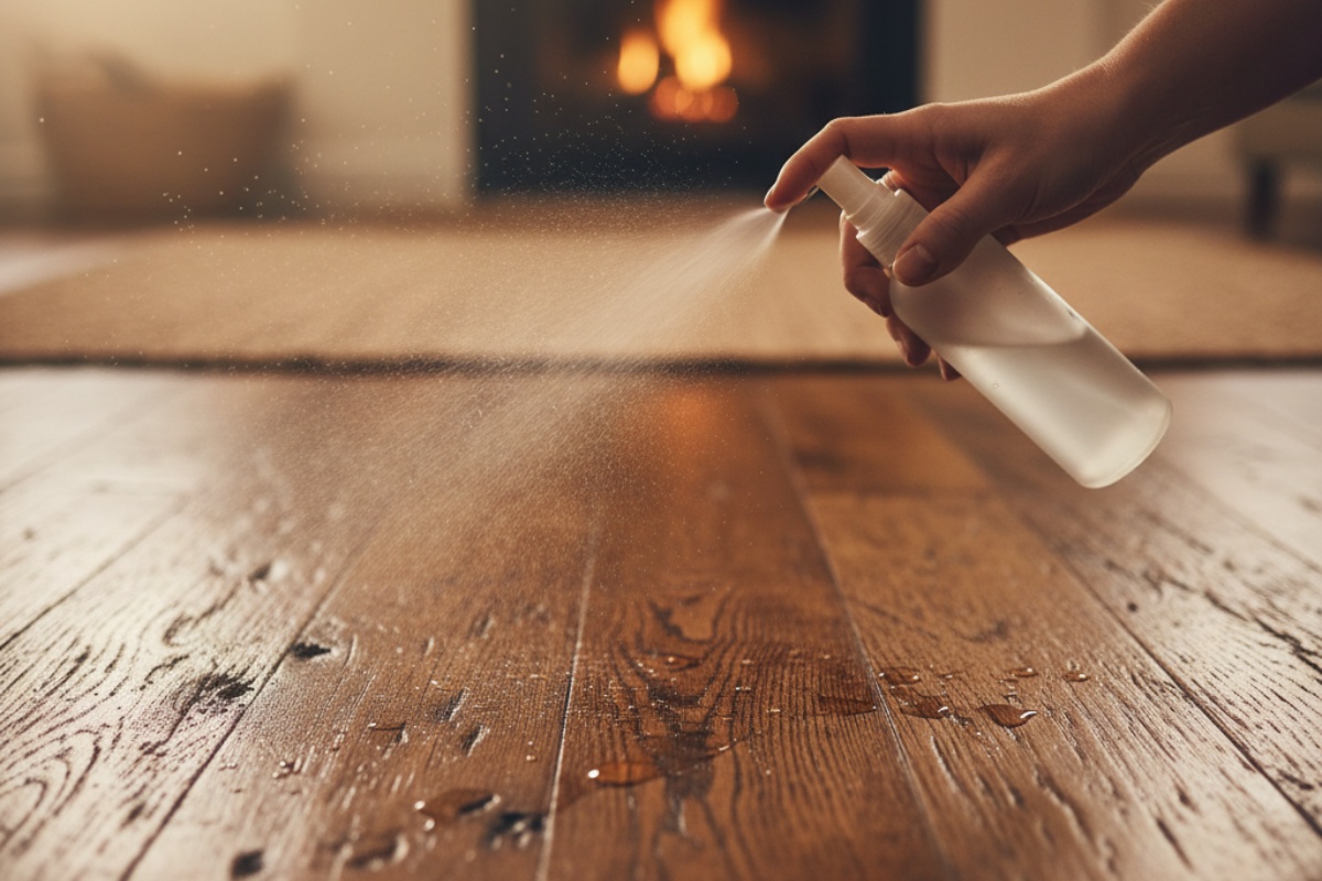 Savršeno očišćen i sjajan drveni pod u dnevnoj sobi