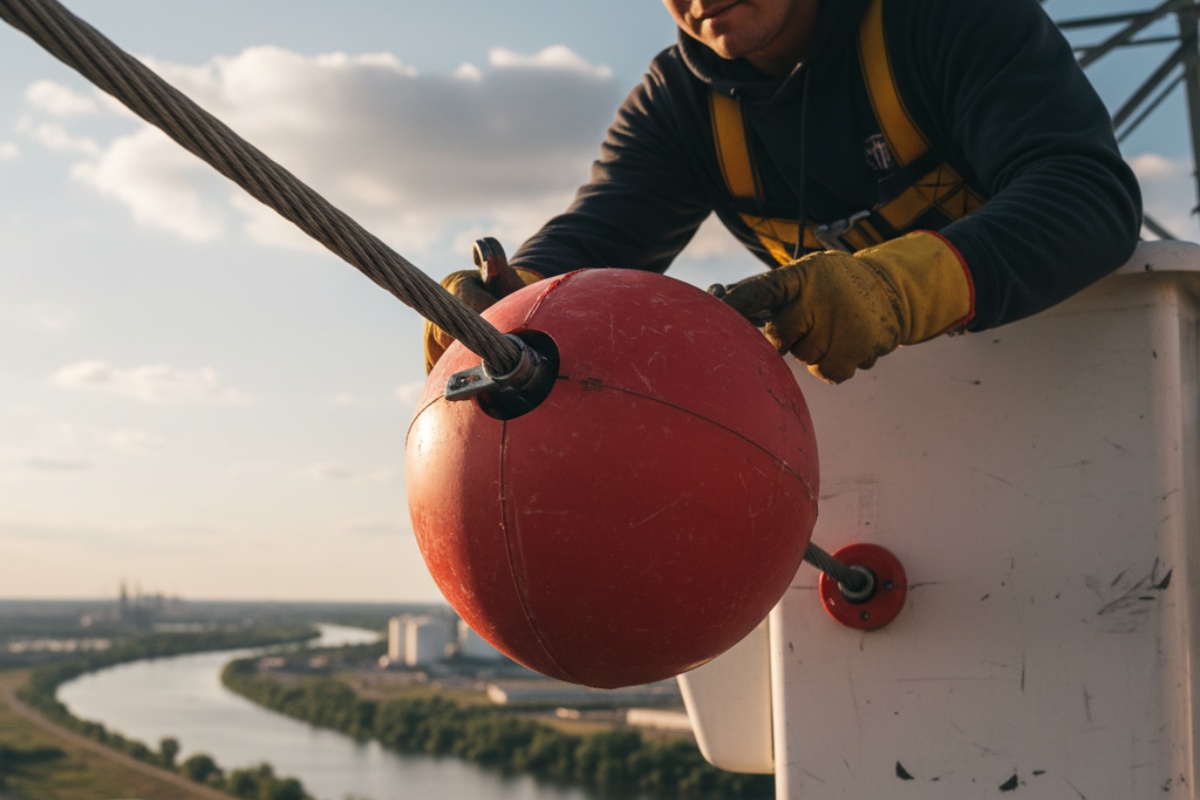 Šarene markirne kugle na visokonaponskim vodovima