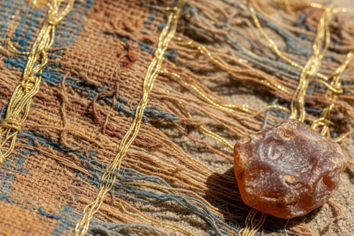 Arheološki nalazi zlatnih niti i stakla iz rimske grobnice