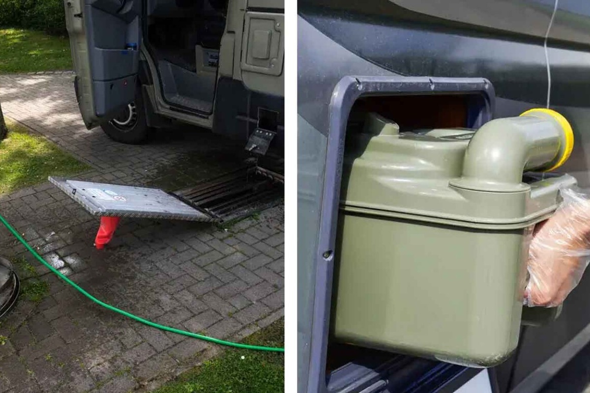 Ispuštanje vode iz rezervoara kampera