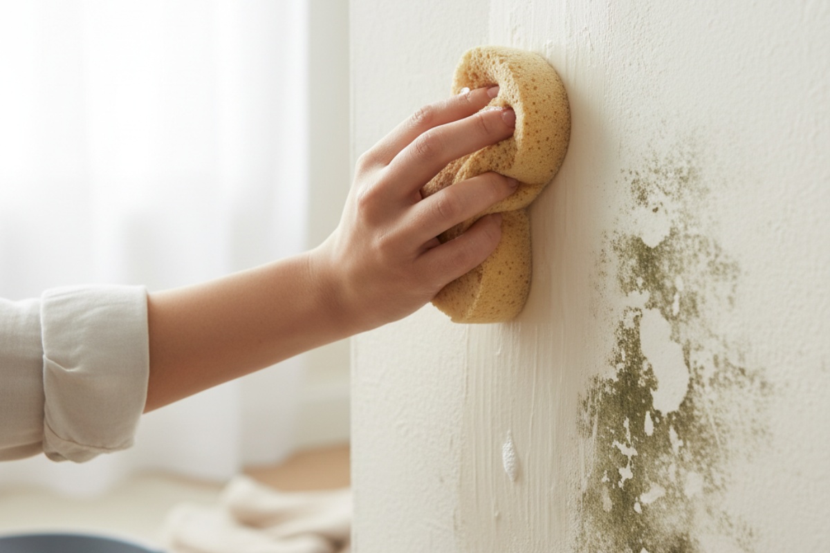 Čišćenje zida nakon tretmana sirćetom