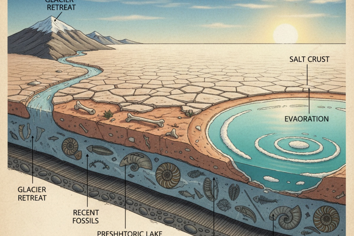 Vulkanski krater Trou au Natron izbliza