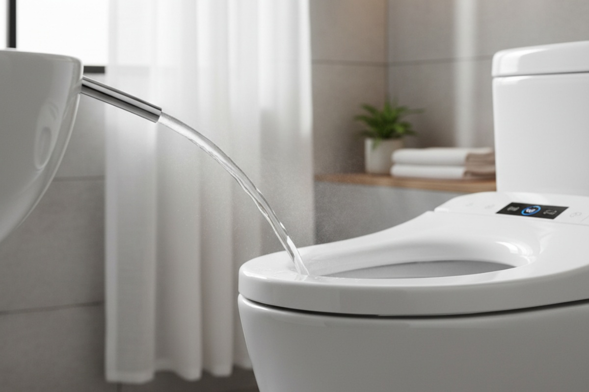 Detalj mlaznice pametne WC šolje za higijensko pranje