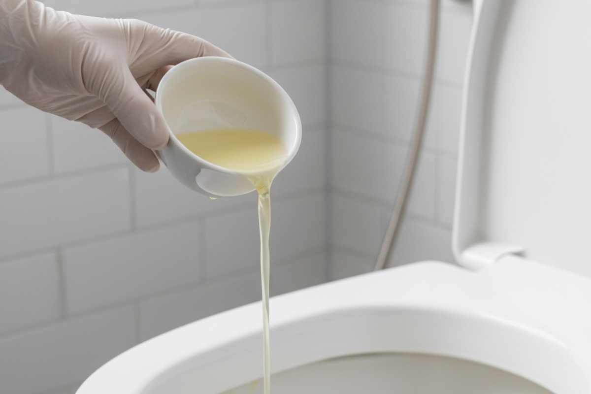 Blistavo bela WC šolja nakon upotrebe limuna i izbeljivača