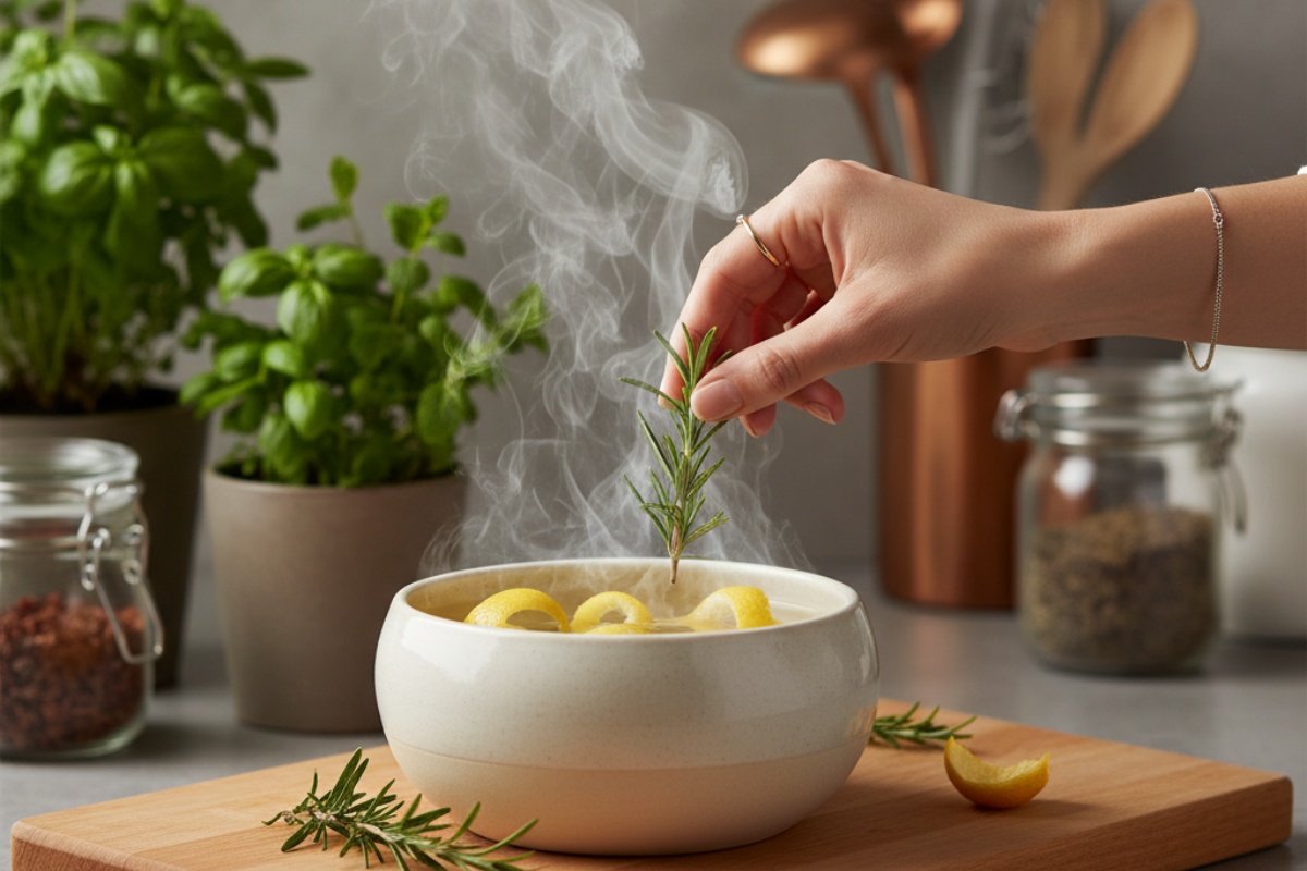 Sveži limun i začini spremni za prirodni osveživač