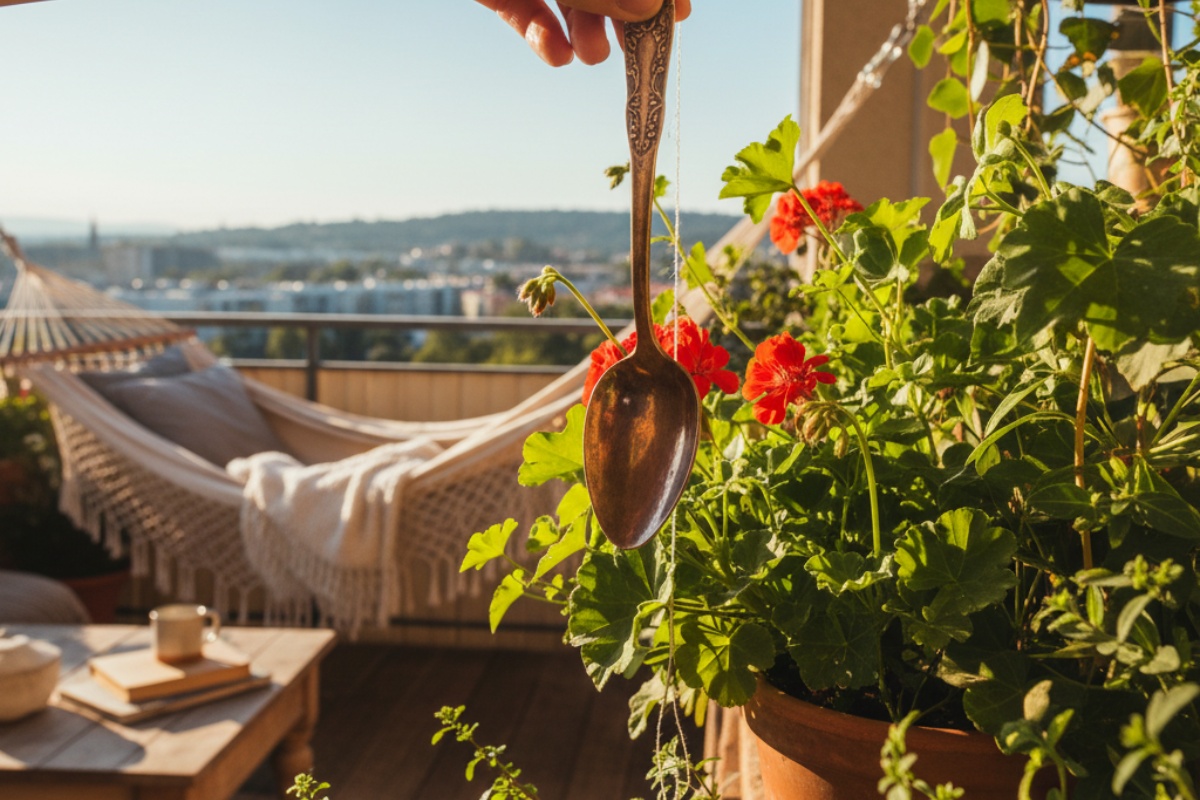 Detalj postavljanja kašika na terasi