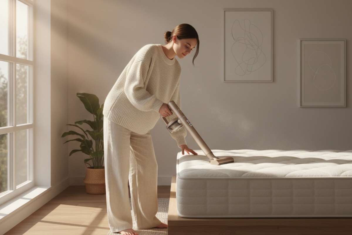 Usisavanje sode bikarbone sa površine kreveta