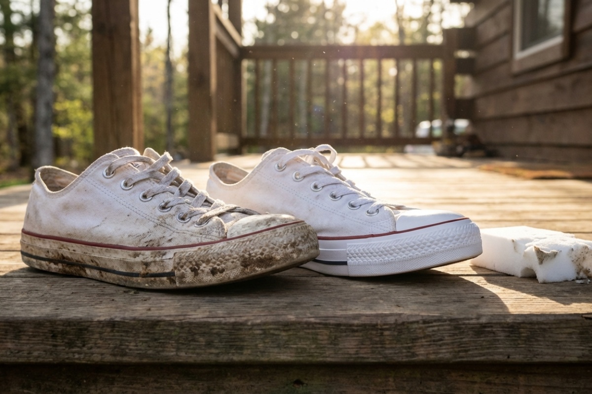 Čišćenje različitih površina belim sunđerom