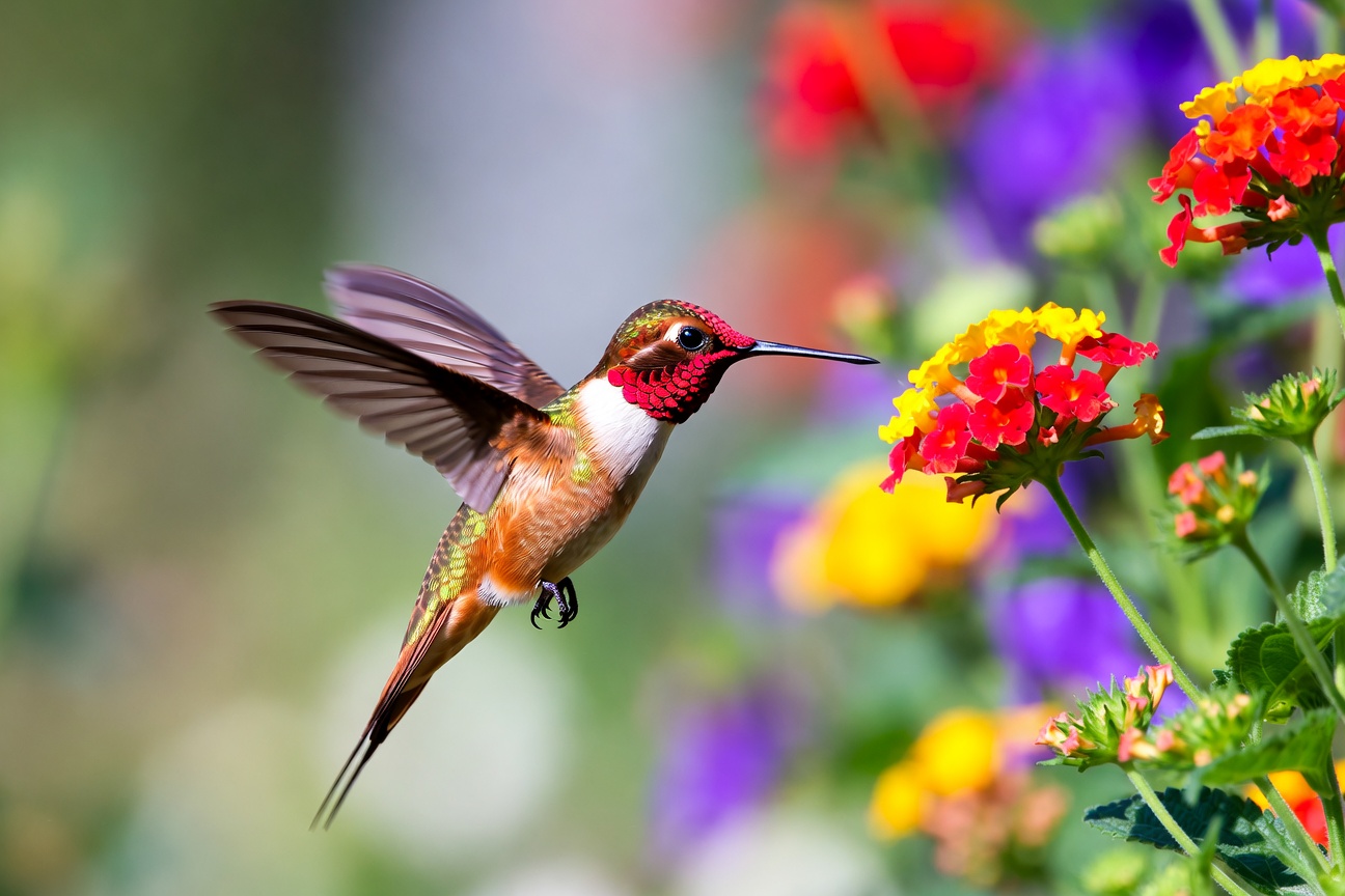 Crvena žalfija i kolibri