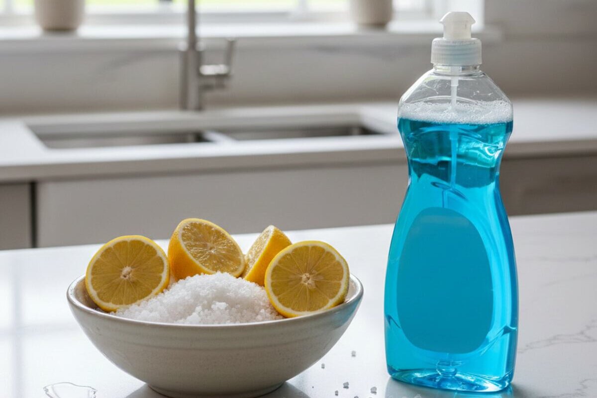 Mešavina soli, limuna i deterdženta za čišćenje