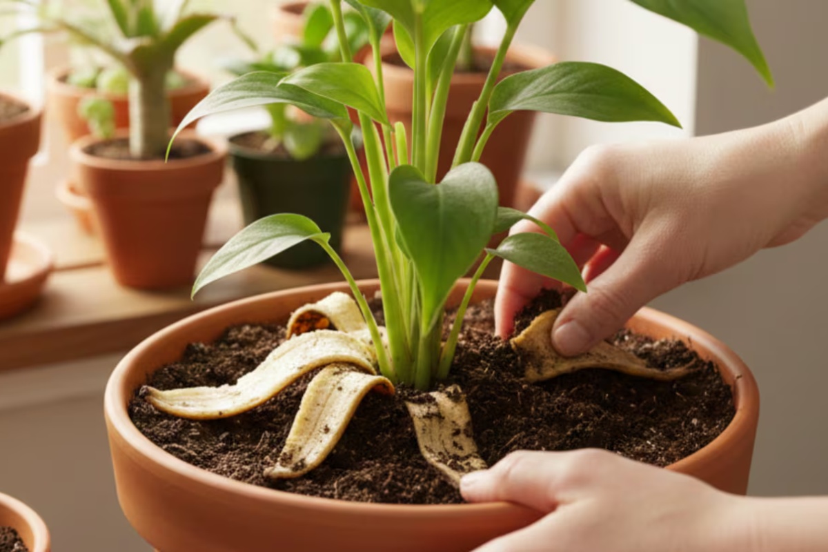 Zakopavanje kora od banane u zemlju potosa: čemu služi