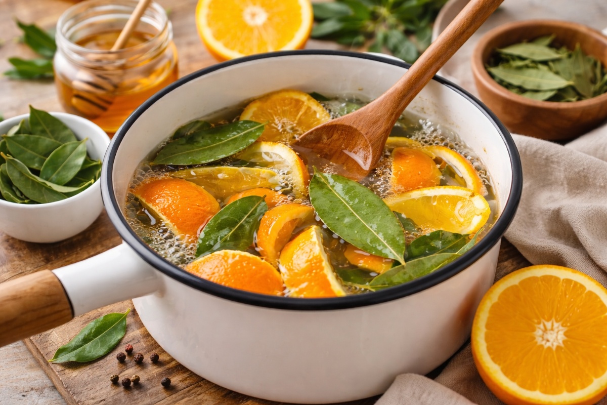 Kuvanje kora pomorandže i lovorovog lista kod kuće: čemu služi i zašto se preporučuje