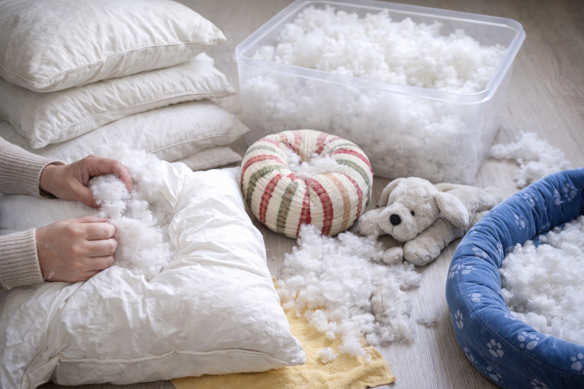 Ako imate stare jastuke, ne bacajte ih: kako iskoristiti punjenje za druge svrhe