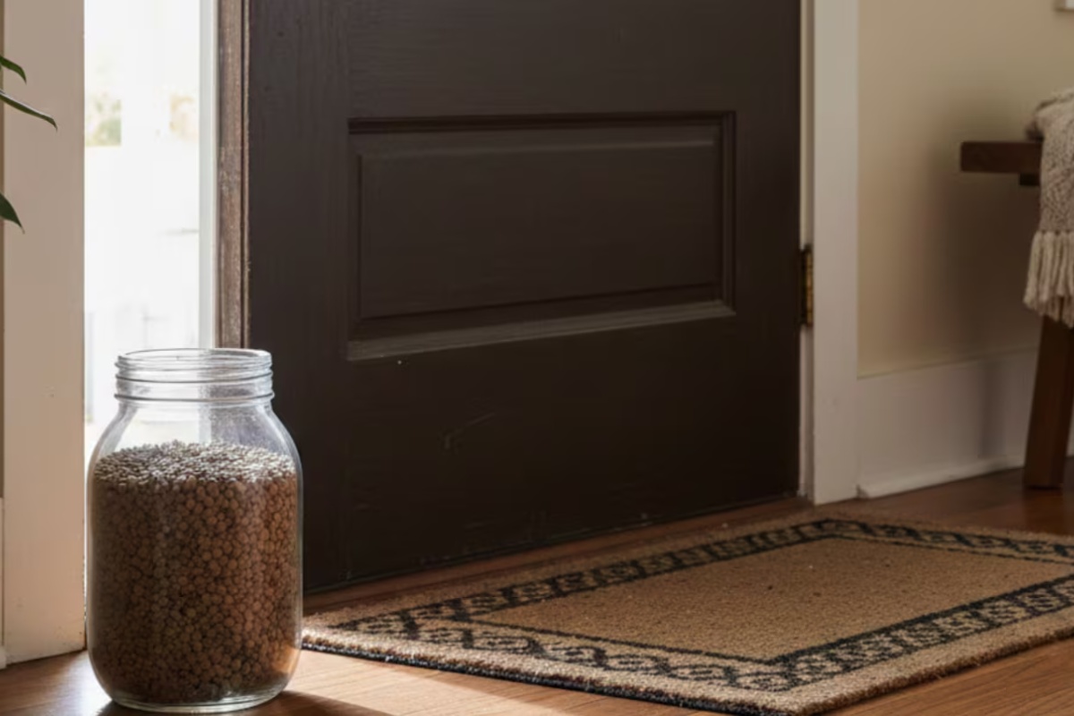 Stavljanje staklene tegle sa sočivom pored vrata: zašto se to preporučuje