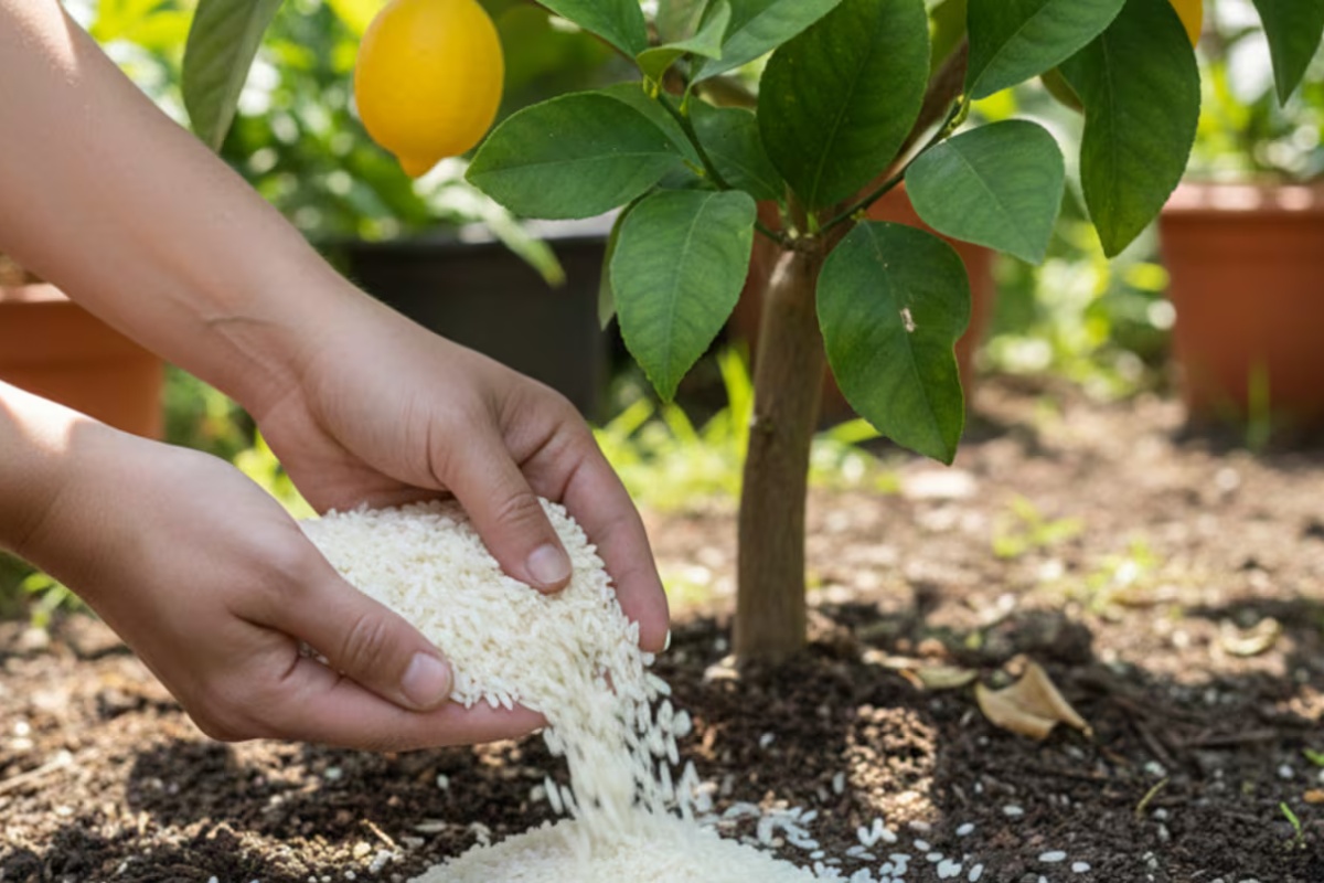 Stavljanje sirovog pirinča u zemlju limuna: koje su prednosti i čemu služi
