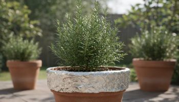 Stavljanje aluminijumske folije u saksiju sa ruzmarinom: čemu služi i kako se primenjuje