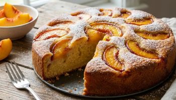 Jednostavna torta sa breskvama, preukusna i bez mešenja