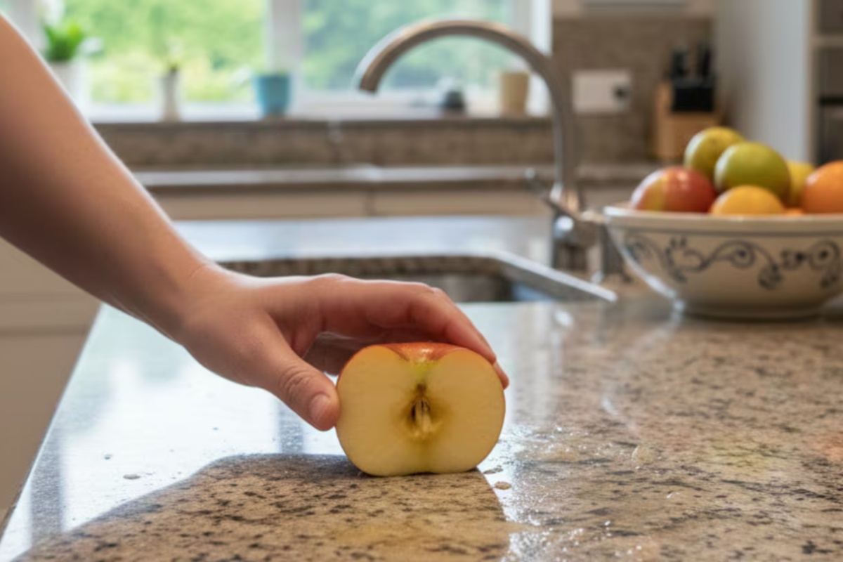 Trljanje jabuke o kuhinjsku radnu ploču: čemu služi i zašto se preporučuje