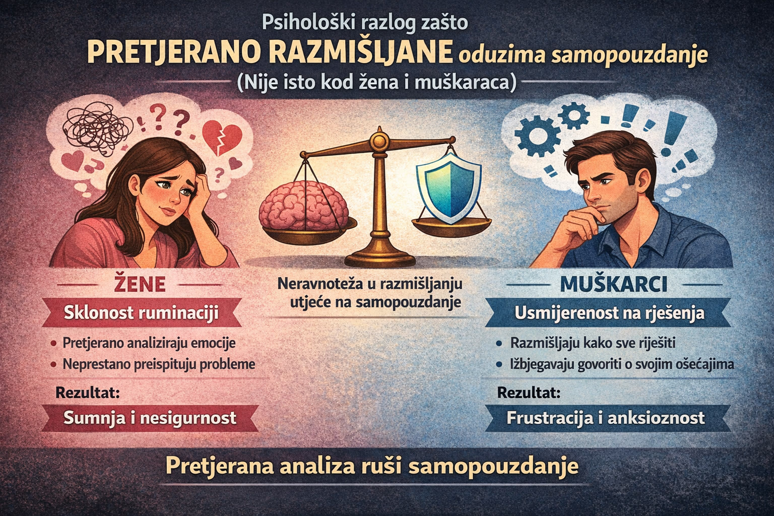 Psihološki razlog zašto pretjerano razmišljanje umanjuje vašu sigurnost (nije isto za žene i muškarce) – image 1