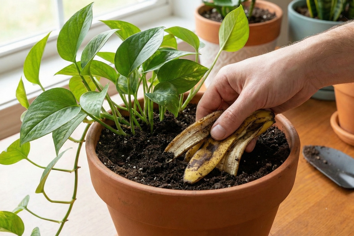 Zakopavanje kora od banane u zemlju potosa: čemu služi – image 1