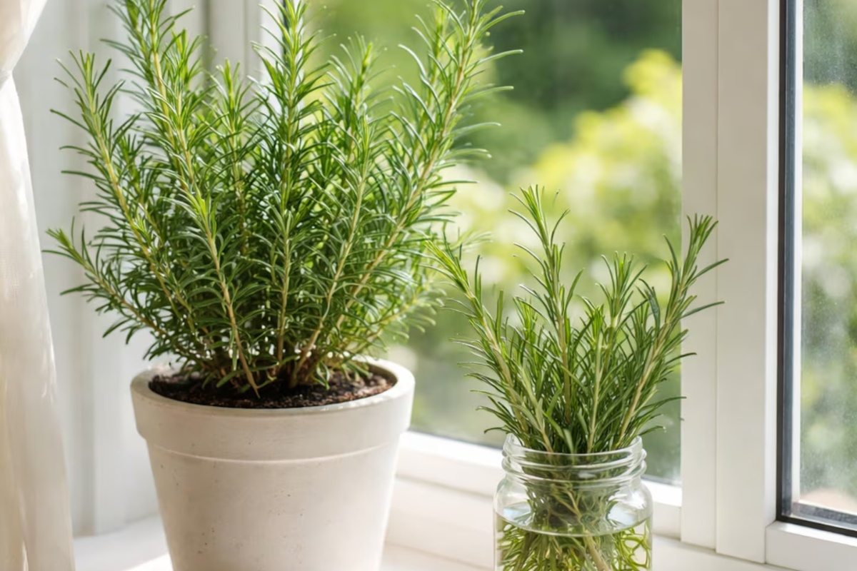 Stavljanje grančica ružmarina na prozor kupaonice: zašto to učiniti i čemu služi detail 2