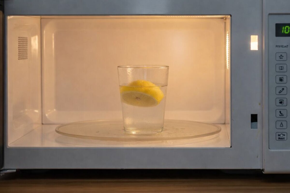 Čišćenje mikrotalasne limunom i vodom