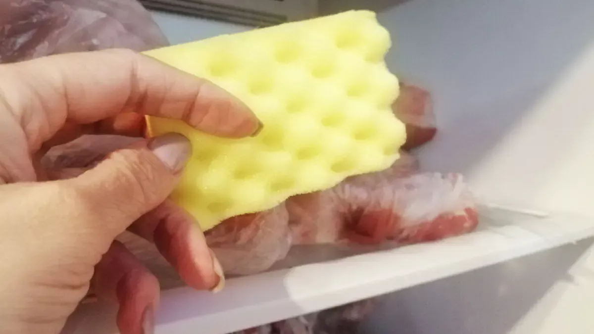 Špongia v mrazničke: jednoduché riešenie, ktoré znižuje tvorbu ľadu.