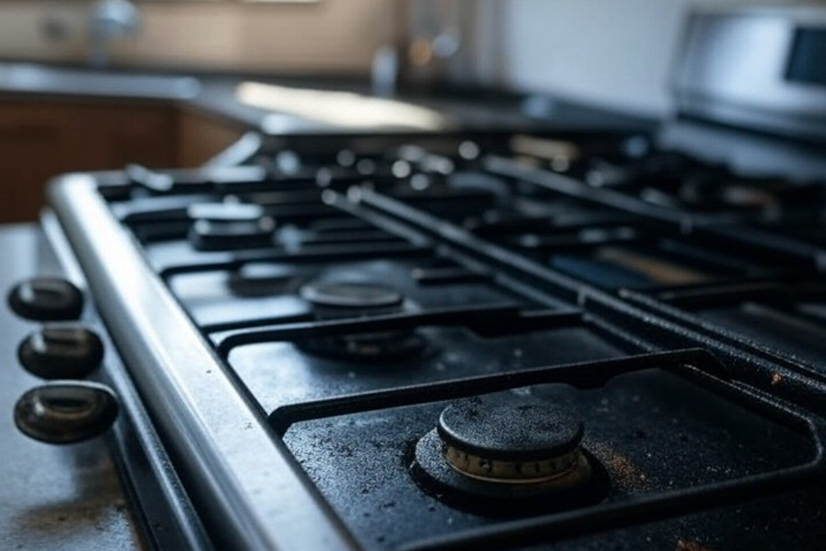 Posipam, zalijem vriacou vodou a položím špinavú mriežku sporáka: za pol hodinu sa doslova sama vyčistí – Čistenie mriežky plynového sporáka