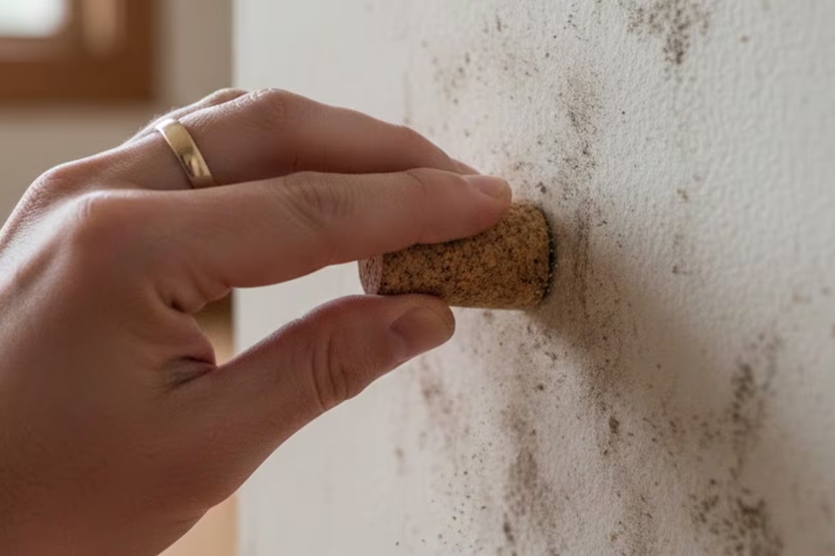 Trljanje plutanog čepa o mrlje na zidu: zašto se to preporučuje