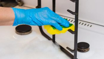 Sipajte 1 šolju u ključalu vodu i potopite prljavu rešetku šporeta. Lepljivi sloj masti će nestati. Čišćenje rešetke plinskog šporeta