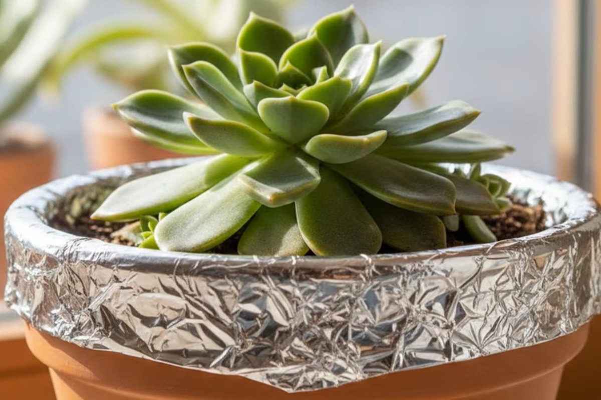 Upotreba aluminijumske folije u saksijama sa sukulentima: zašto je potrebna i kako je koristiti – image 1