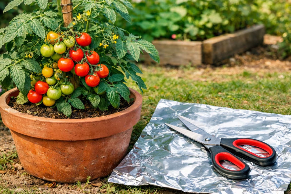 Stavljanje aluminijumske folije u saksiju sa paradajzom: čemu služi i kako je primeniti – image 1