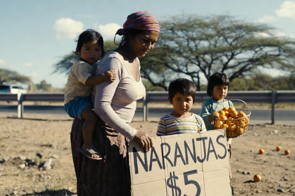 Majka i njeni sinovi grade budućnost prodajući pomorandže pored puta – image 2
