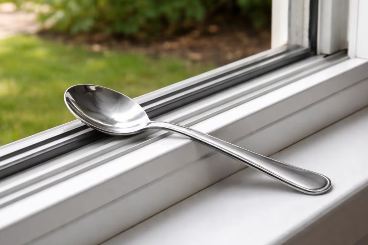 Stavljanje metalne kašike na okvir prozora: čemu to služi – image 2