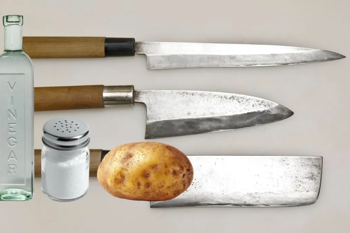 Kako naoštriti i očistiti nož: pomoću sirćeta, soli i isečenog krompira – image 2