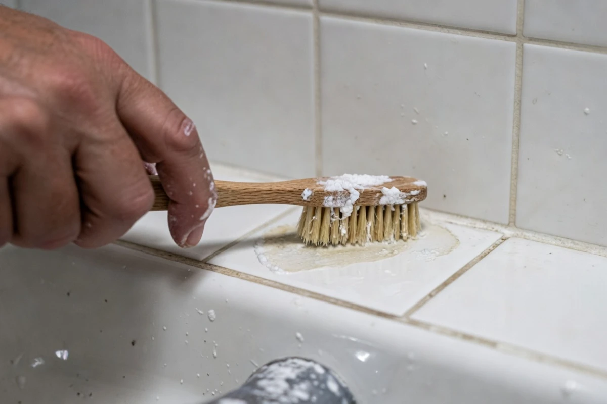 Pomešajte sodu bikarbonu sa nekoliko kapi limuna i nanesite na prljave fuge u kupatilu – image 1