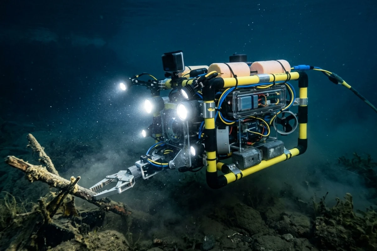 Moja supruga je ispustila naočare za sunce u duboko jezero, pa sam napravio mali podvodni ROV sa hvataljkom kako bih pokušao da ih izvadim