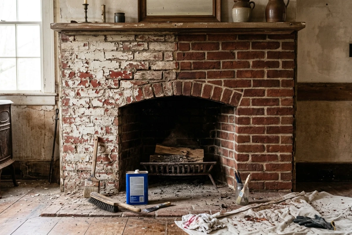 Skidanje lateks boje sa kamina od cigle... mora postojati lakši način?