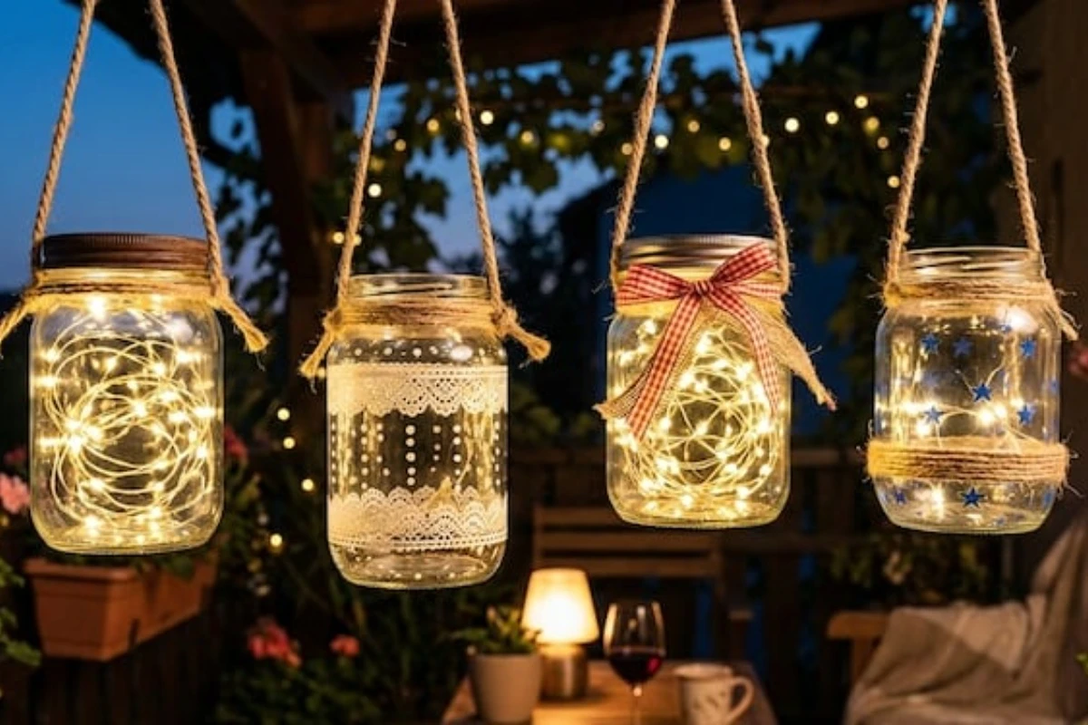 Uz staklene tegle i LED lampice, napravite prelepe lampe za dekoraciju doma – image 1