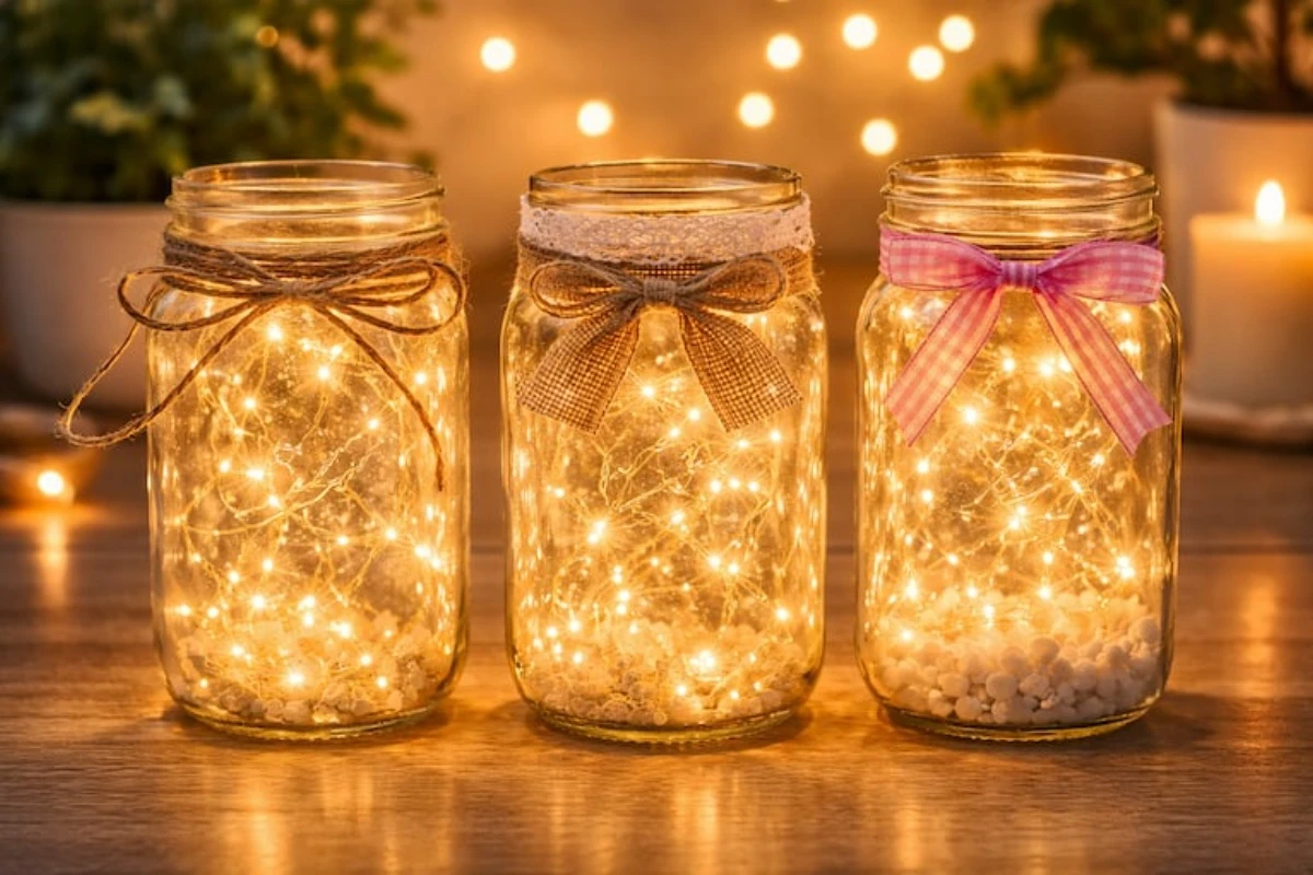 Uz staklene tegle i LED lampice, napravite prelepe lampe za dekoraciju doma – image 2